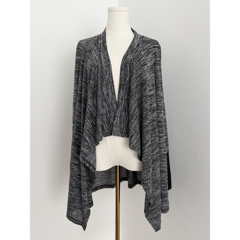 NWT RBX Active Marled Black Open Front Long Sleeve Athleisure Cardigan Sweater L